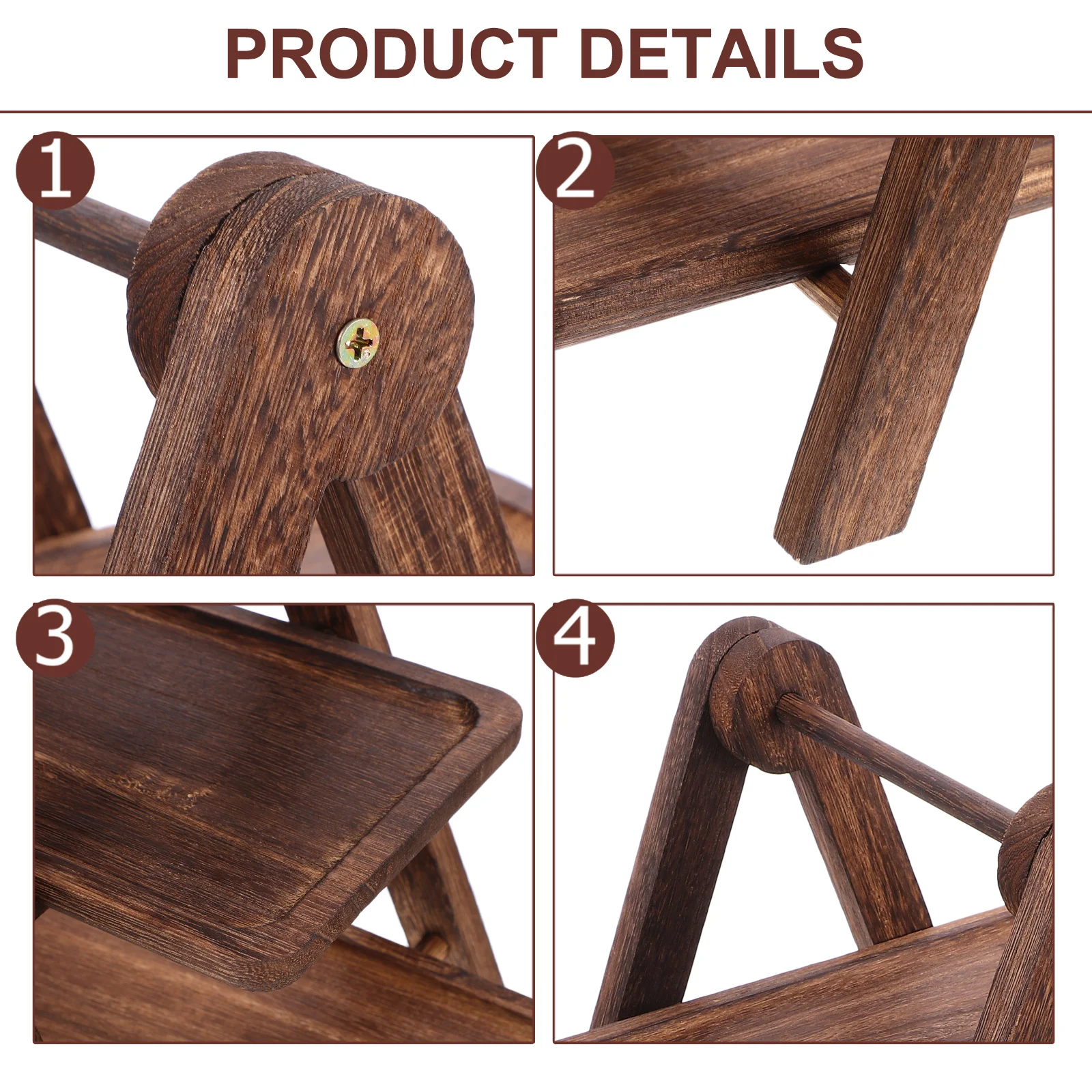 

Wooden 3-Tier Storage Rack with Trays for Kitchen Bedroom Living Room Dish Organization Rustic Food Preparation Shelf Natural