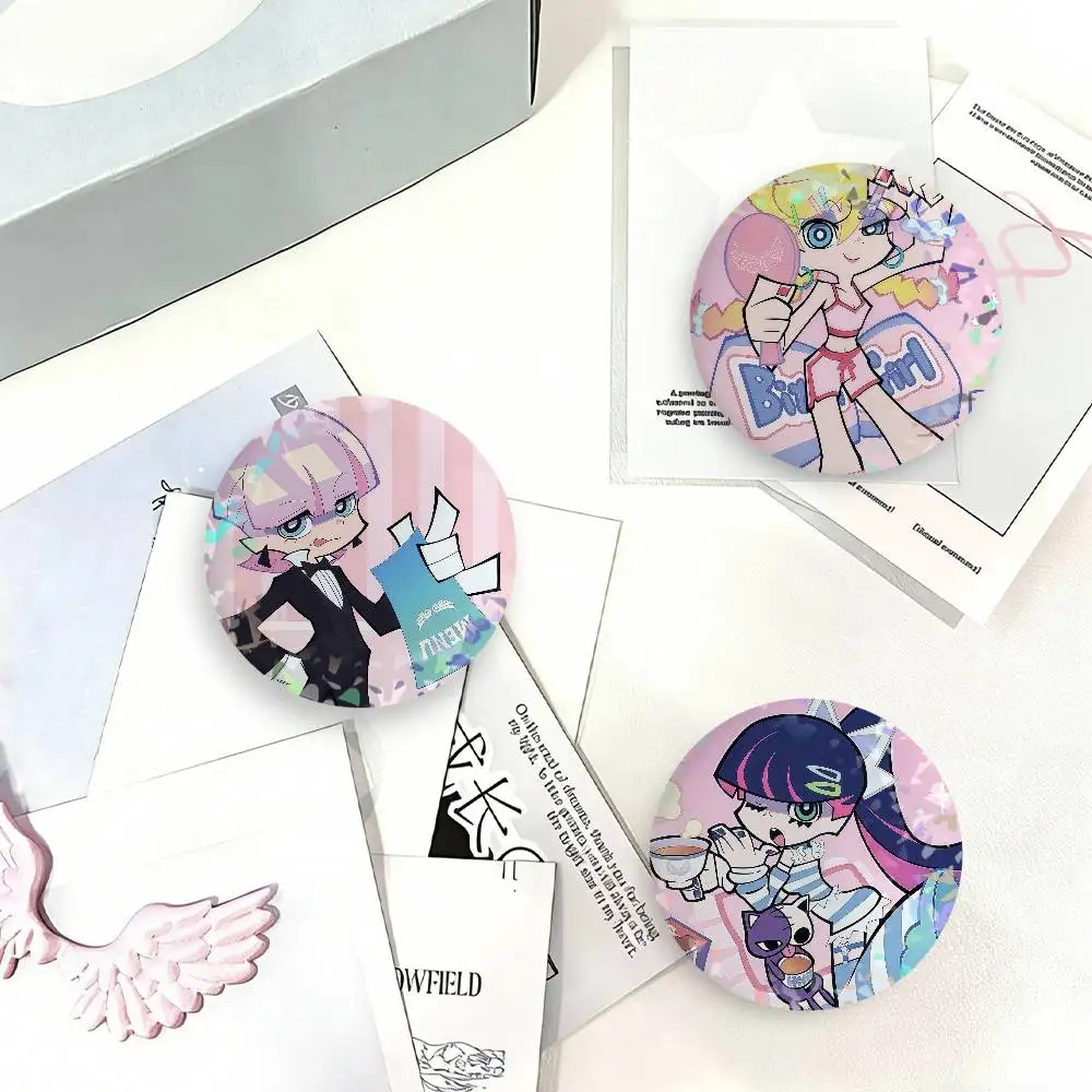 Cartoon P-Panty Stocking Laser Badge Clothes Backpacks Hats Accessories Gifts For Children Friends Fans Collectibles