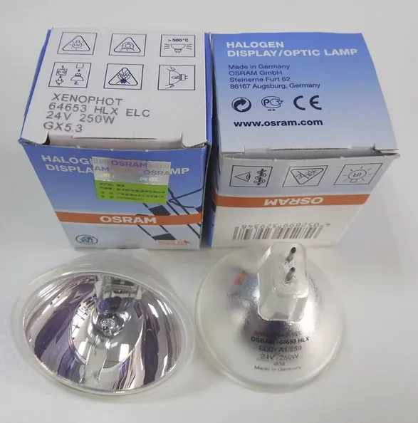 2x OSRAM 64653HLX 24V 250W ELC Halogen Bulb HLX 64653 A1/259 GX5.3 Lamp