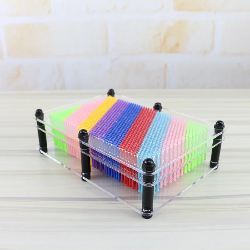 3D Clone Shape Pin Art Shoumo Colorful Needle Child Get Face Palm Model Clone Pinart Home Desk Decoration Ornaments Funny Game