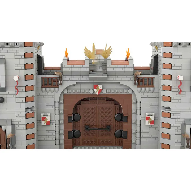 Middeleeuws kasteel Model Moc Bouwstenen Modulair Middeleeuws kasteel Poort Technologie Blokken Kerstmis DIY Speelgoed Bouwgeschenken