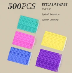 500 PCS Disposable Makeup Cotton Swab Mini Individual lash Applicators Mascara Brushes Eyelash Extension Micro Brush make up