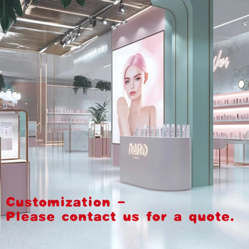 

custom.Customized Shopping Mall Skincare Shop Modern Cosmetic up Store Layout Design Cosmetic Display Stand
