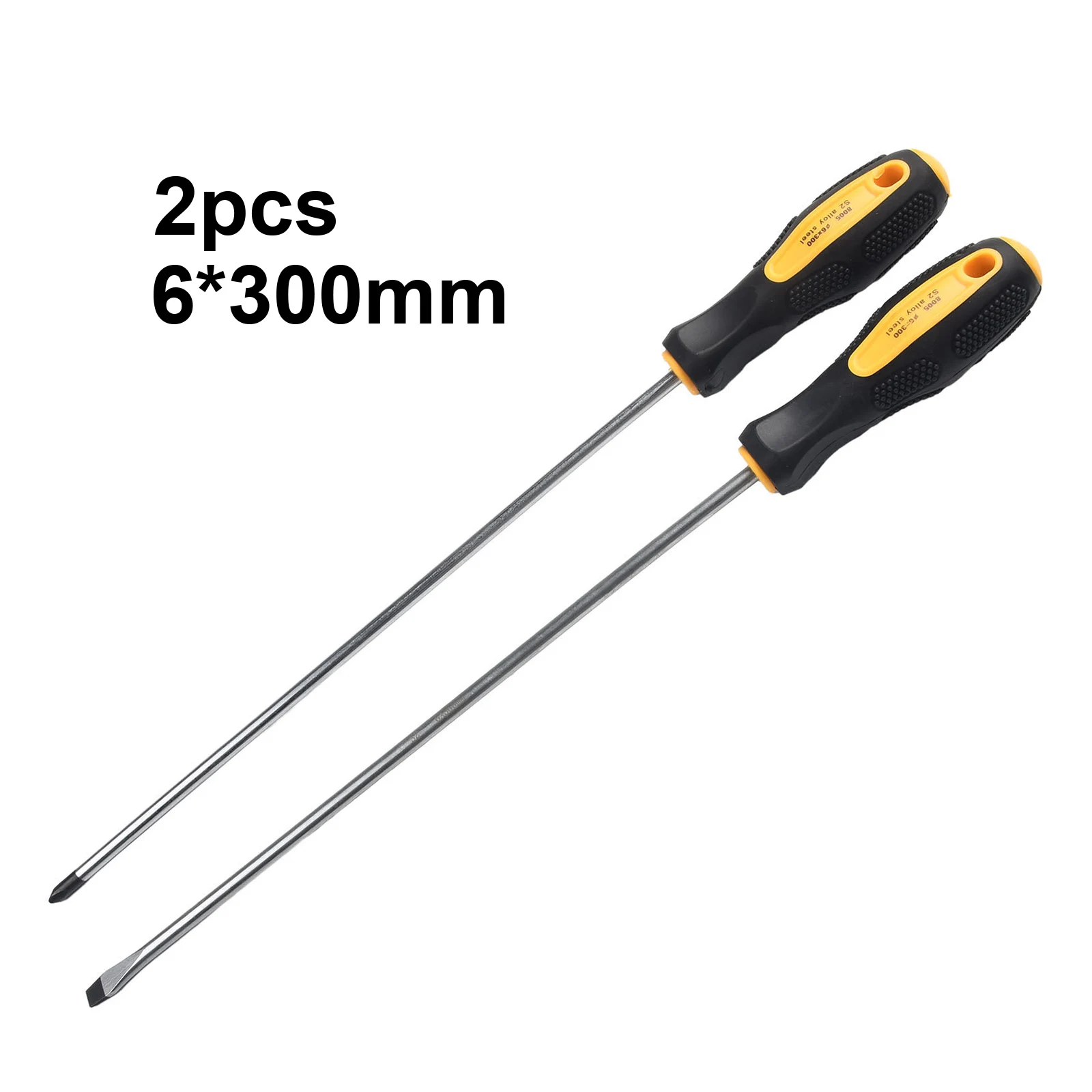 

1/2pcs 12inch Extended Screwdriver Slotted Cross Screwdriver Magnetic Screwdriver With Rubber Handle Electric Screwdriver Tools