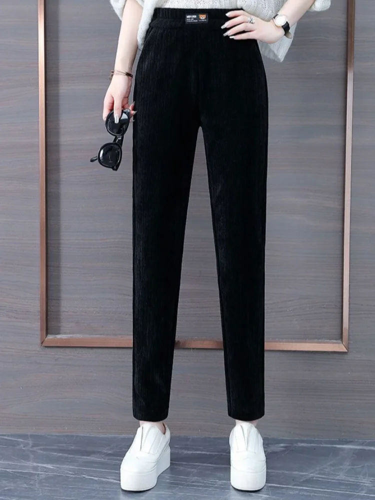 

Apricot High Waist Female Trousers Autumn Winter Elastic Women's Harem Pants Original All Medium G Clothing Quality Cotton 90s