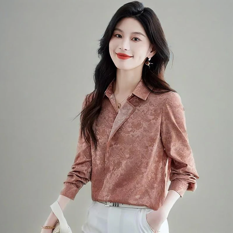 

Женские простые шифоновые блузки и рубашки, элегантные офисные женские модные топы с длинными рукавами в стиле OL