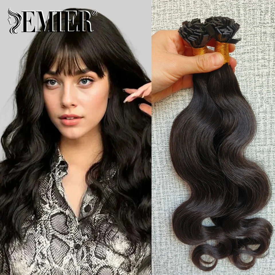 Pre Bonded Flat Tip Human Hair Extension Brazilian Body Wave Remy Hair Keratin Fusion K Tip Hair 40g 50g /Set 50 Strand/Pack