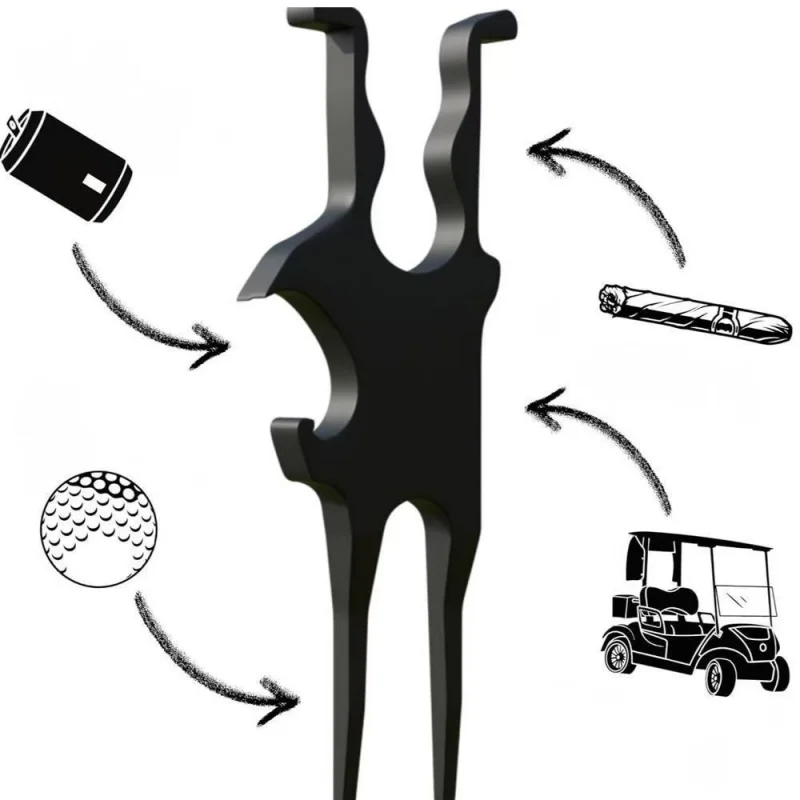 New Golf Cigar Holder Magnetic Multifunctional Ground Insert Stand Divot Tool Portable Golf Accessory view 2