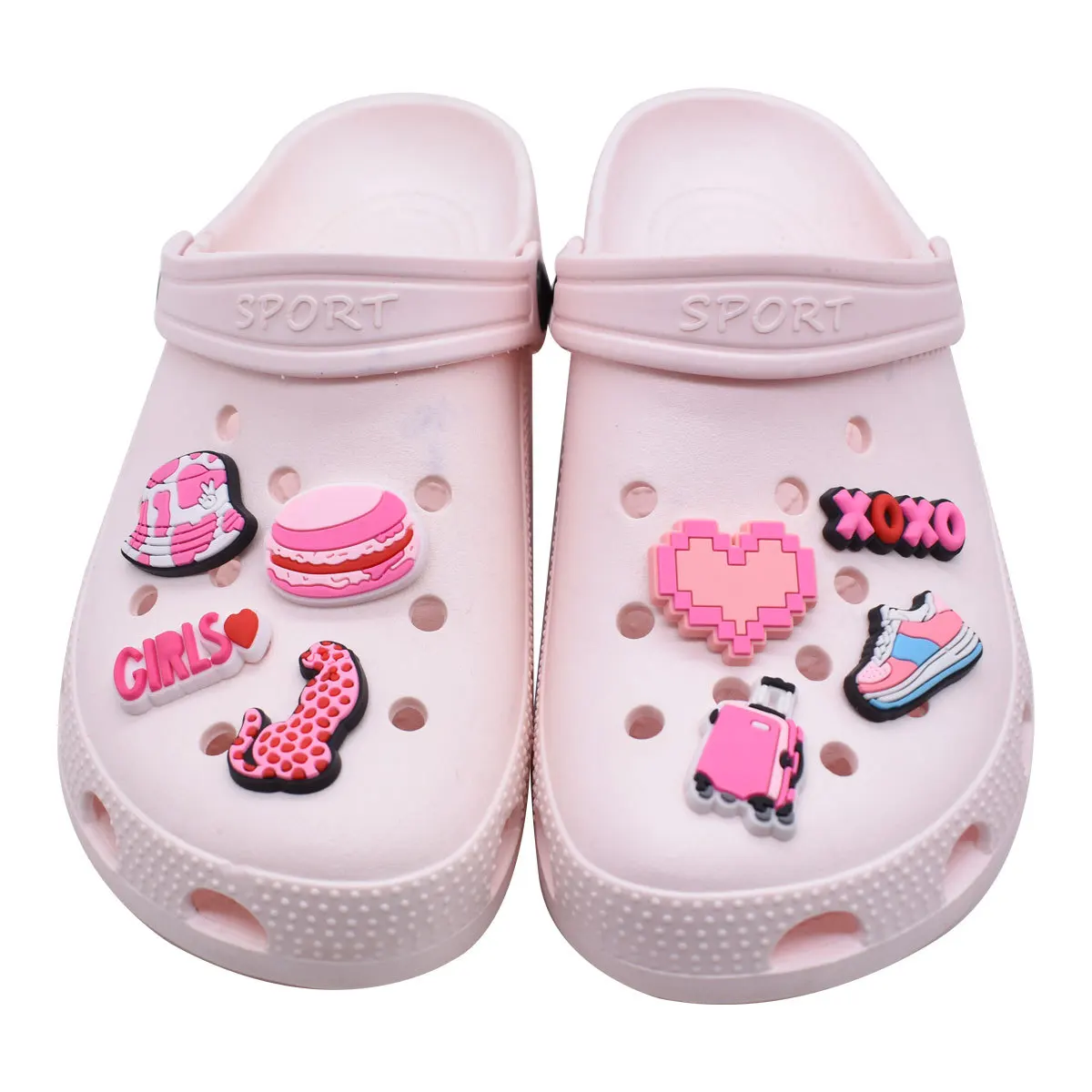 Breloques de chaussures roses pour filles et femmes, épingle mignonne, accessoires de décoration de chaussures, cadeaux de fête de Noël, nouveautés, ventes, 1PC