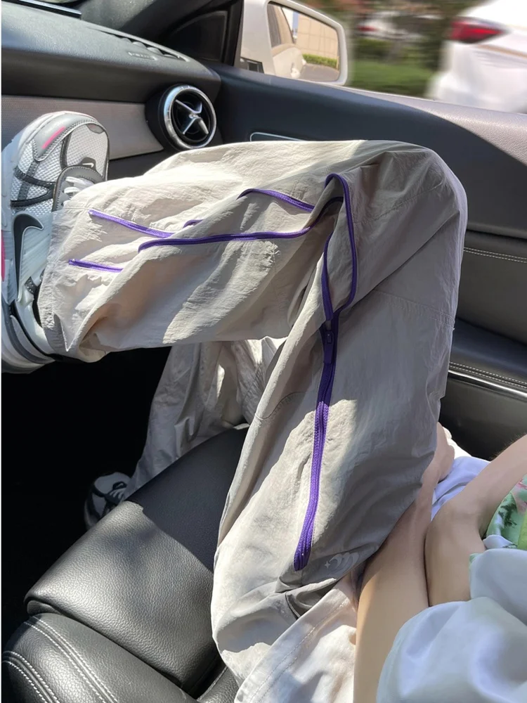 

Быстросохнущие повседневные брюки в американском стиле, мужские летние тонкие новые свободные брюки большого размера, прямые брюки, модная молодежная одежда