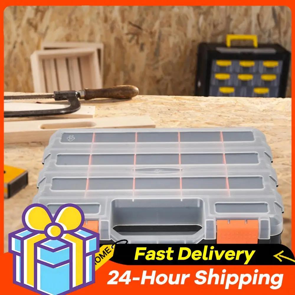 

Двусторонний органайзер для инструментов, ящик для хранения метизов, двусторонний ящик для инструментов, кейс для хранения мелких деталей, винтов, гаек и мелких компонентов