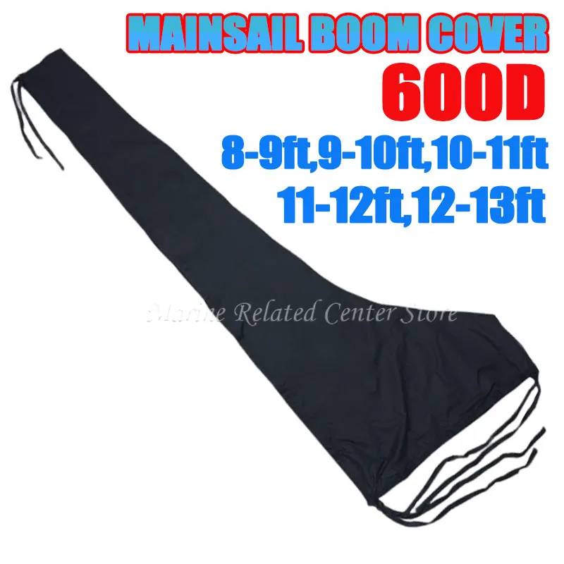 Waterproof Sail Cover Boat Cover, Mainsail Boom Cover for 600D Oxford Cloth Sunshade Dustproof Mainsail Cover,Black 8-9ft,8-13ft