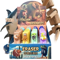 6pcs Tralalero Tralala Push-Pull Eraser Writing Drawing Pencil Erasers Stationery Office School Supplies Stationery Wholesale