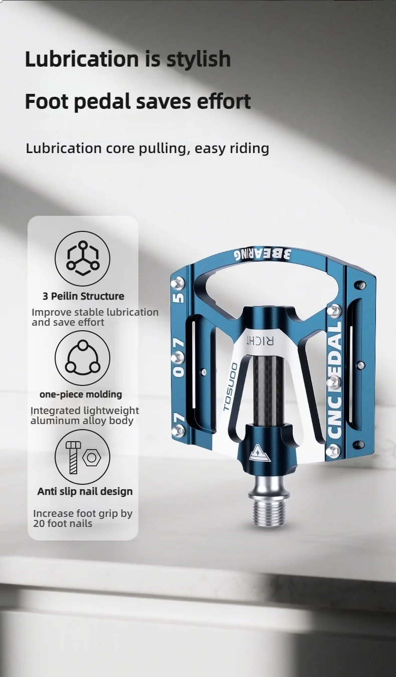 TOSUOD Lager Fahrrad Pedal CNC Aluminium Legierung Anti Slip MTB Rennrad Pedal Erweitern Pedale Beruf Fahrrad Zubehör – Detail 7