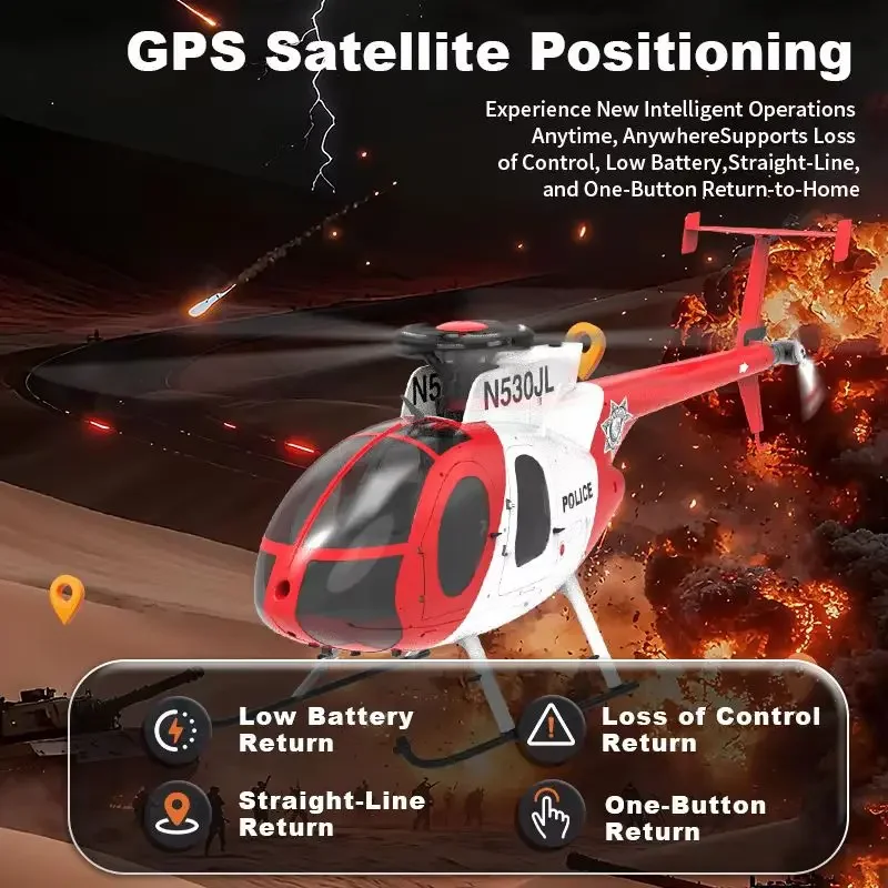 

YUXIANG F119S Little Bird 6CH 1:16 Вооруженный радиоуправляемый вертолет MD-500 Little Bird GPS-позиционирование Моделирование Бесщеточная модель самолета