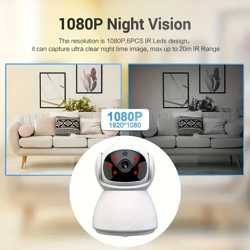 Kamera domowa 1080P HD Wi-Fi 2.4G/5G kamera telewizji przemysłowej dla domu zdalna sieć Wi-Fi kamera monitorująca noktowizor