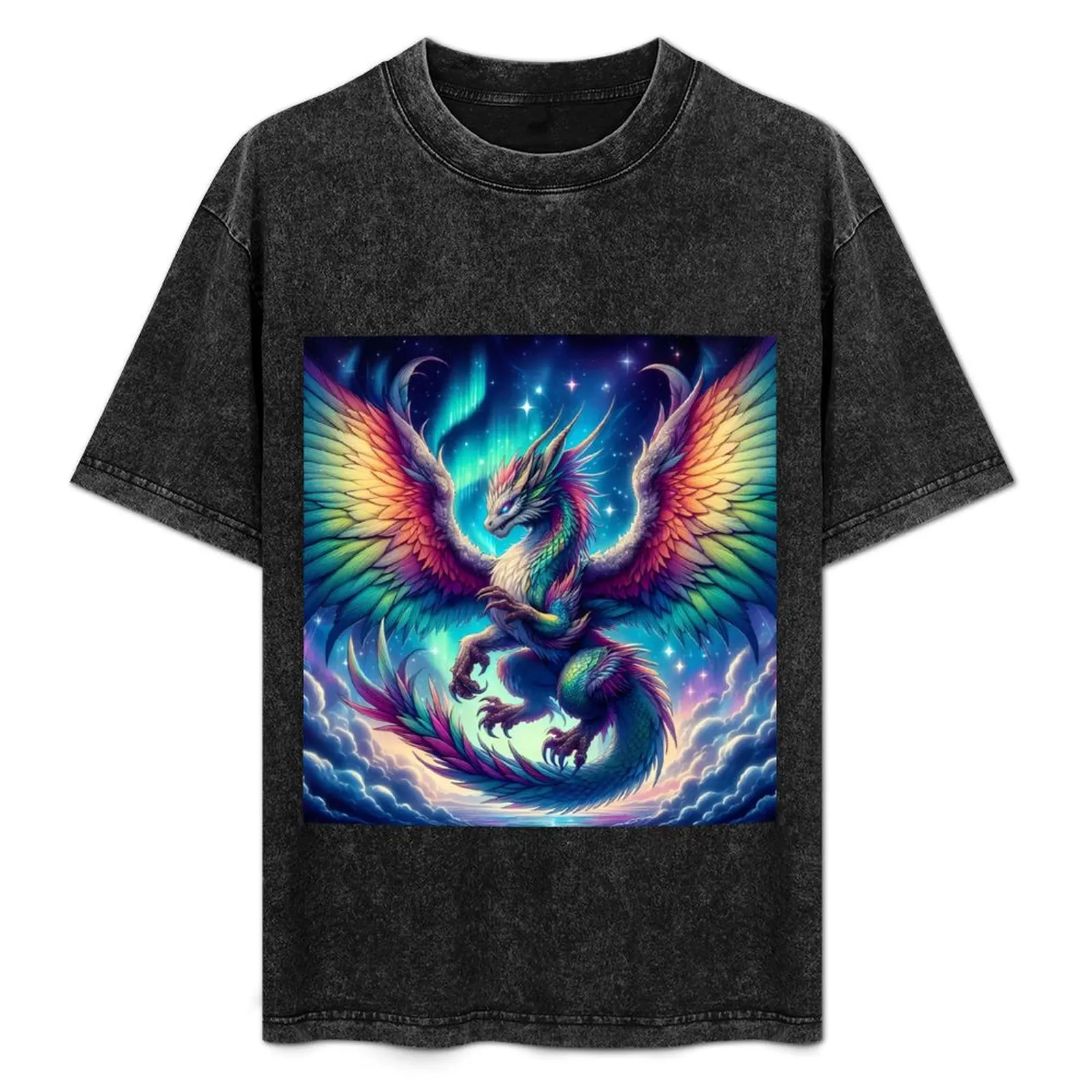 

Majestic Cosmic Dragon T-Shirt Basic Casual Short Sleeve Cotton Shirt