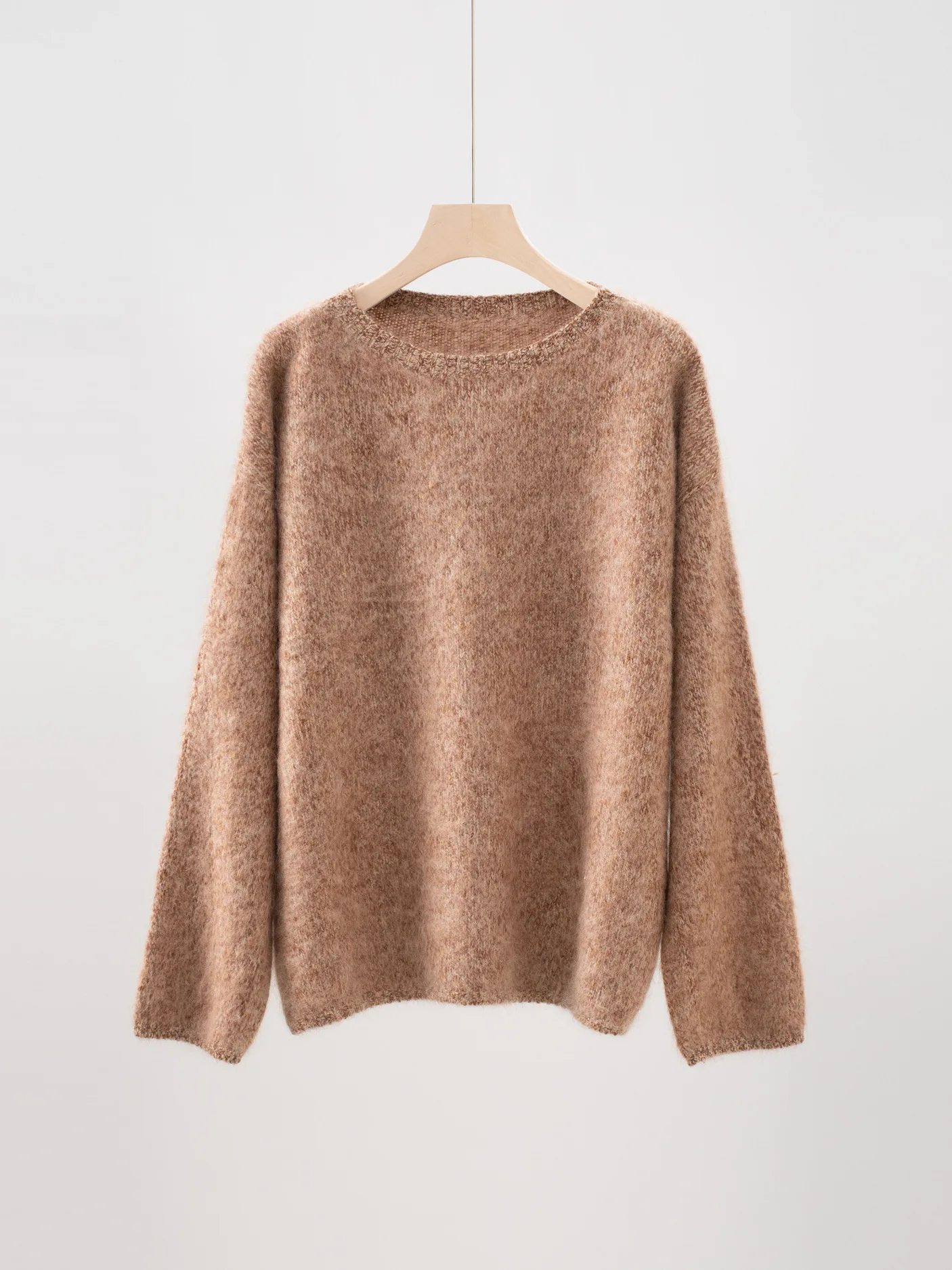 

2025 Autumn And Winter New Wool Brushed Soft Skin-Friendly Sweater Round Neck Long Sleeve Versatile Tops For Women