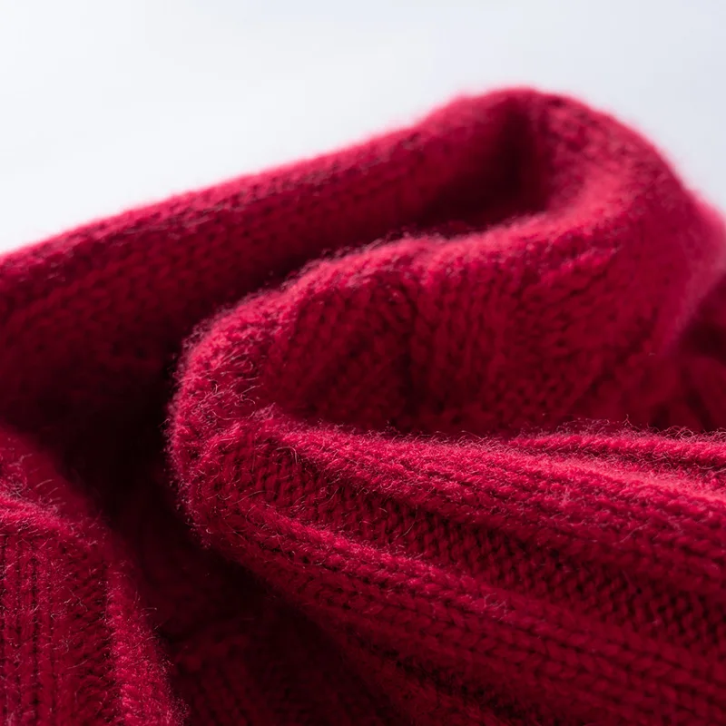 100% hochwertige Kaschmirmütze für Damen, weiche, warme Wintermütze, gestrickte, lässige Outdoor-Mütze in Unifarbe mit geripptem Twist-Muster. – Detail 16