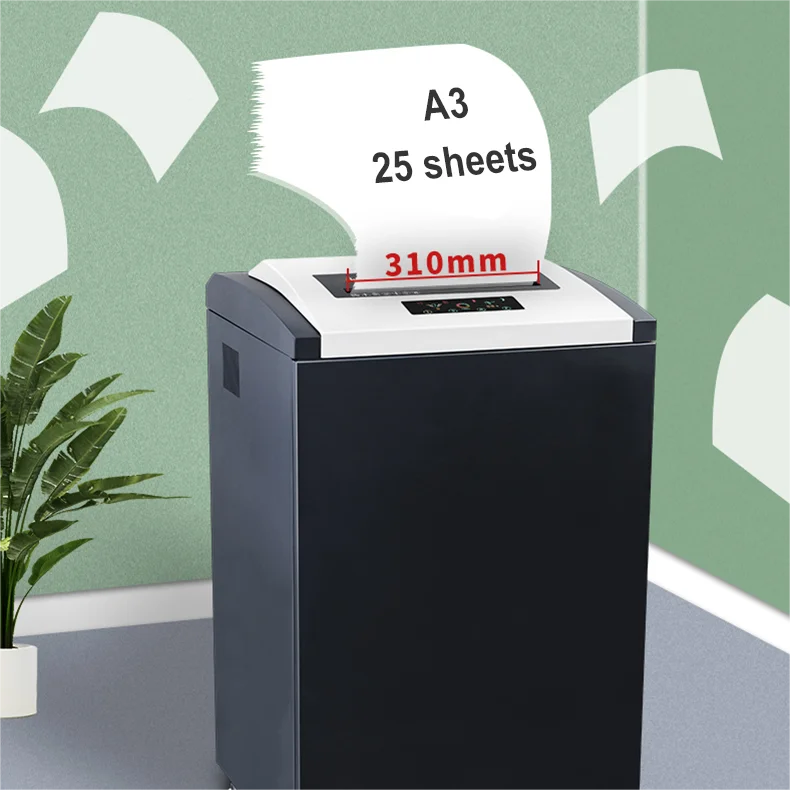 

HotA3 P-5 Industry Heavy Paper Shredder 130L Micro Cut Credit Cards CD 25 Sheets Suitable for Government Bank Shredding Non-Sto