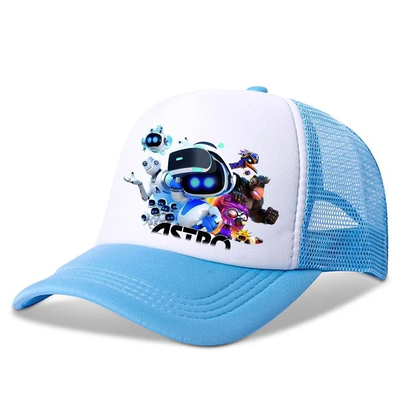 Astro Bot Children Baseball Cap High Quality Casquette Hip Hop Mesh Hats Men Women Casual Sun Hat Adjustable Peaked kawaii Gift