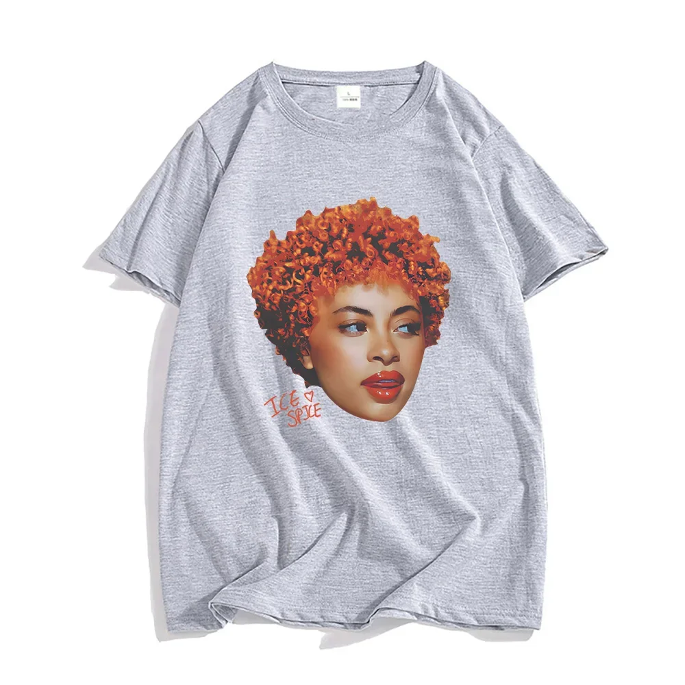Hip Hop Streetwear Ice Spice  Singer Printing T-shirts Cotton Camisas De Hombre Short Sleeve Men/Women Tshirts Graphic Print Tee image 3