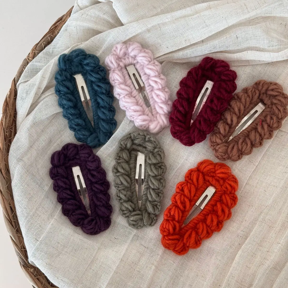 

Детские заколки ручной работы из пряжи BB, милые однотонные заколки для волос, осенне-зимние аксессуары для волос с челкой для девочек