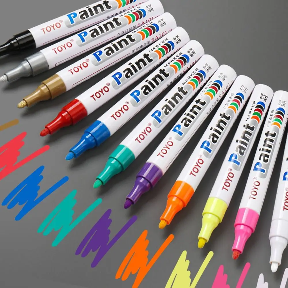 Plastic Cars Wheel Tire Oily Mark Pen New No Fading Waterproof Permanent Paint Marker Auto Rubber Tyre Paint Pen Car