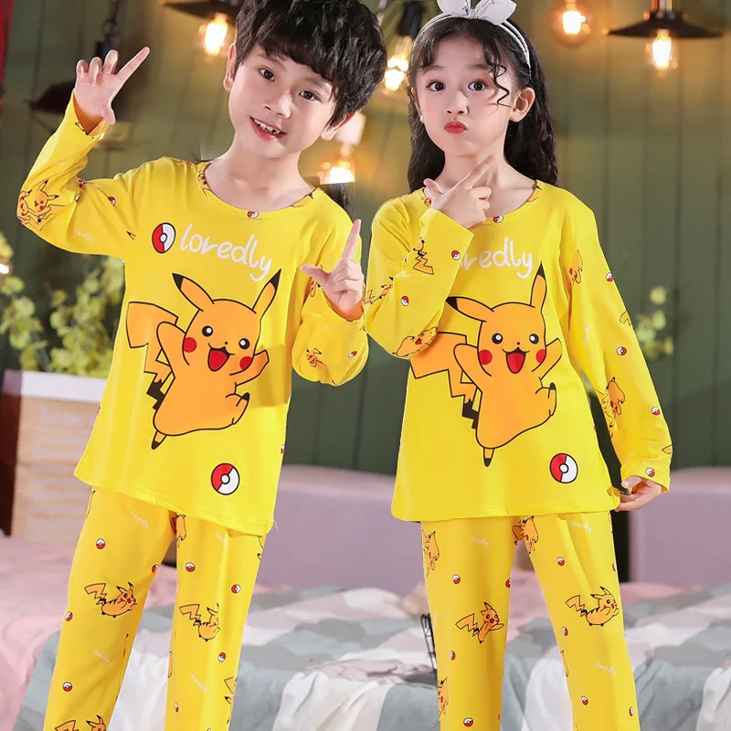 子供のためのユニセックスポケモンパジャマ、男の子と女の子のためのファッション服、幼児と女の子