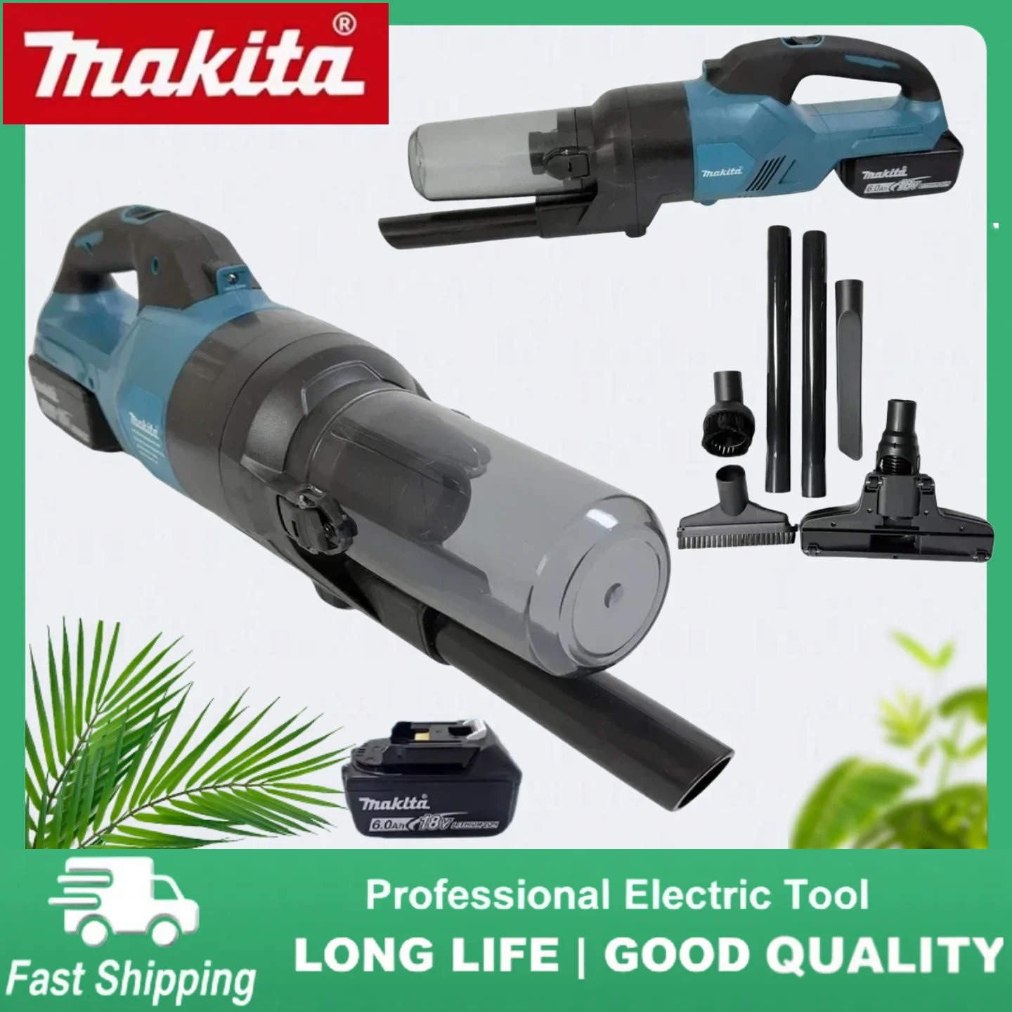

Мощный портативный электрический пылесос Makita, эффективные инструменты для уборки дома, промышленности и строительства, работающие от аккумулятора 18В.