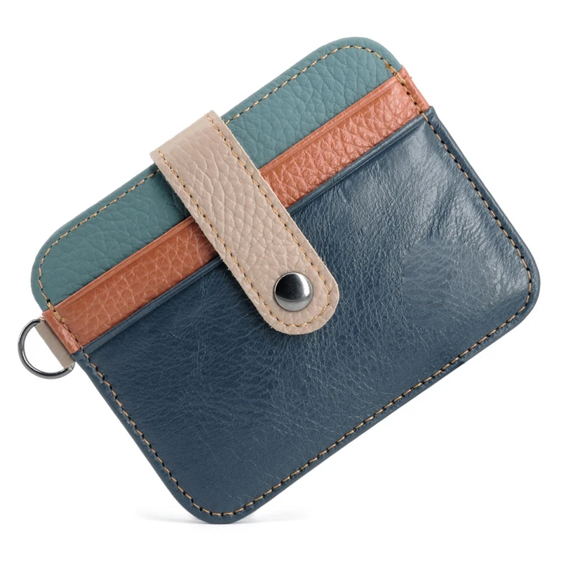 Men's Genuine Leather Slim Wallet - Ultra Thin Mini Purse with Card Holder, Small Money Bag (Portomonee/Carteras)