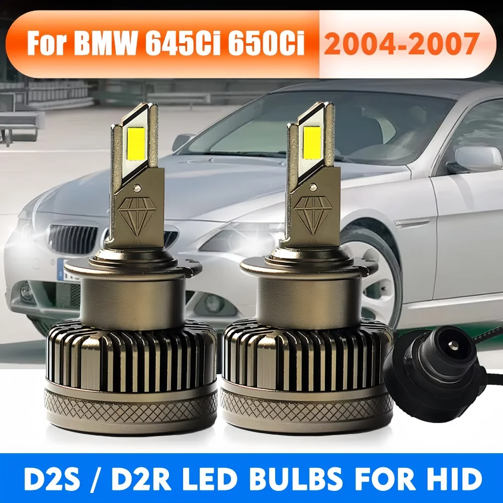 

Для BMW 645Ci 650Ci 650i 2004-2007 Автомобильные светодиодные фары D2S D2R HID Ксеноновый комплект для переоборудования Plug&Play 6000K 55W Автоматические светодиодные фонари