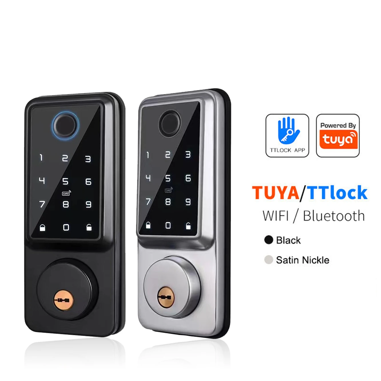 Smart Home Security Lock Tuya WiFi / TTLock Ble Keyless Door Entry Locking System Deadbolt Lock For Main Gate