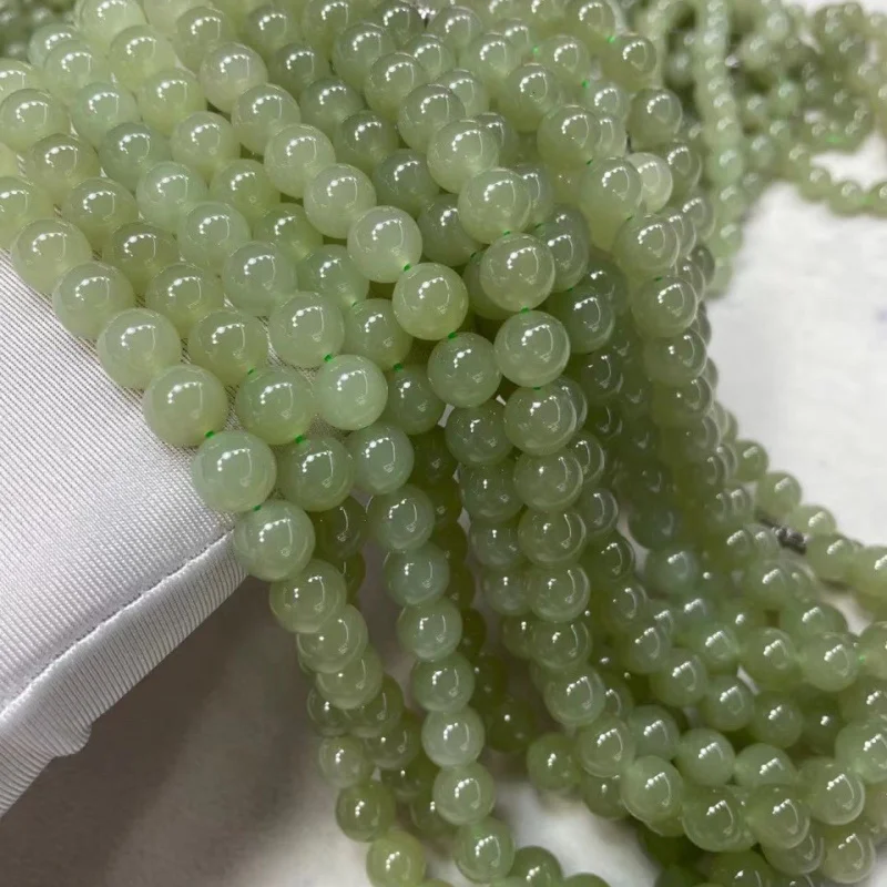 

Ожерелье из нефрита Хэтянь Цин Шуй, 8 м, круглые бусины Будды, подвесная веревка, кулон, браслет, аксессуары