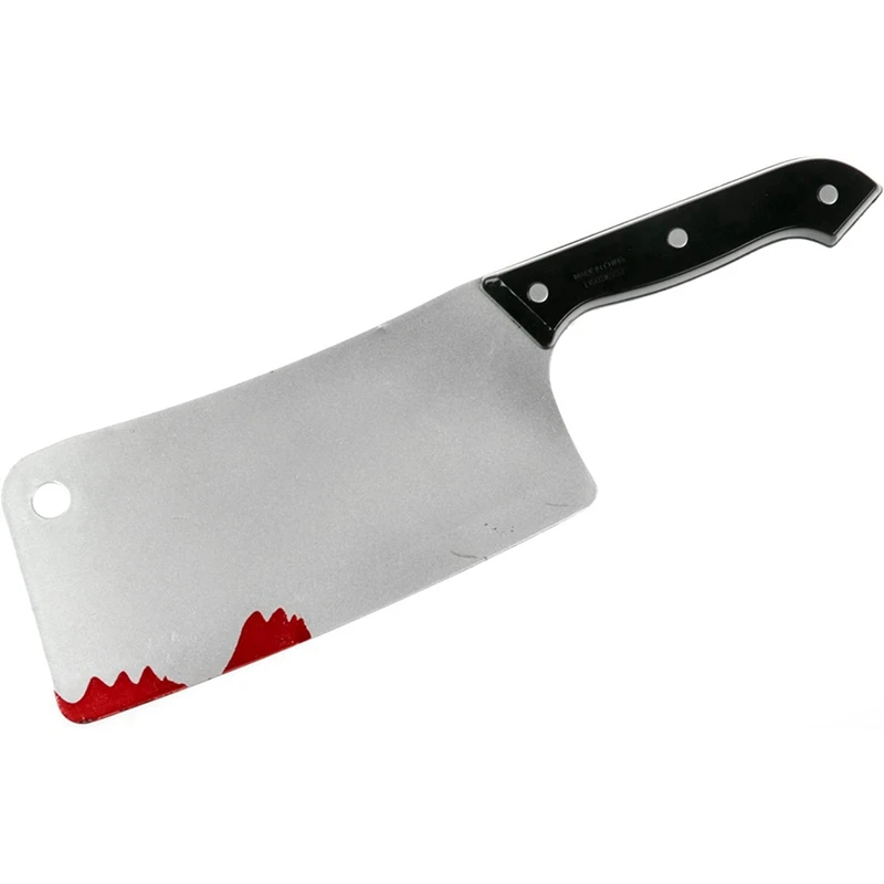 New-5X Bloody Cleaver, Fake Knifes Realistic Kitchen Cleaver Prop For Halloween Prank Toys Stage Props