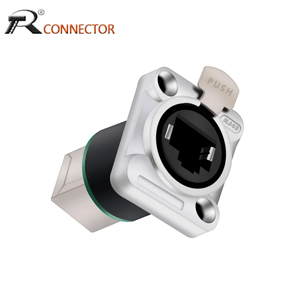 1pc D Type RJ45 Network 8P8C Female Panel Mount PCB Socket RJ45 CAT5/5E/6 Ethernet Extension Adapter Industrial RJ45 Connector