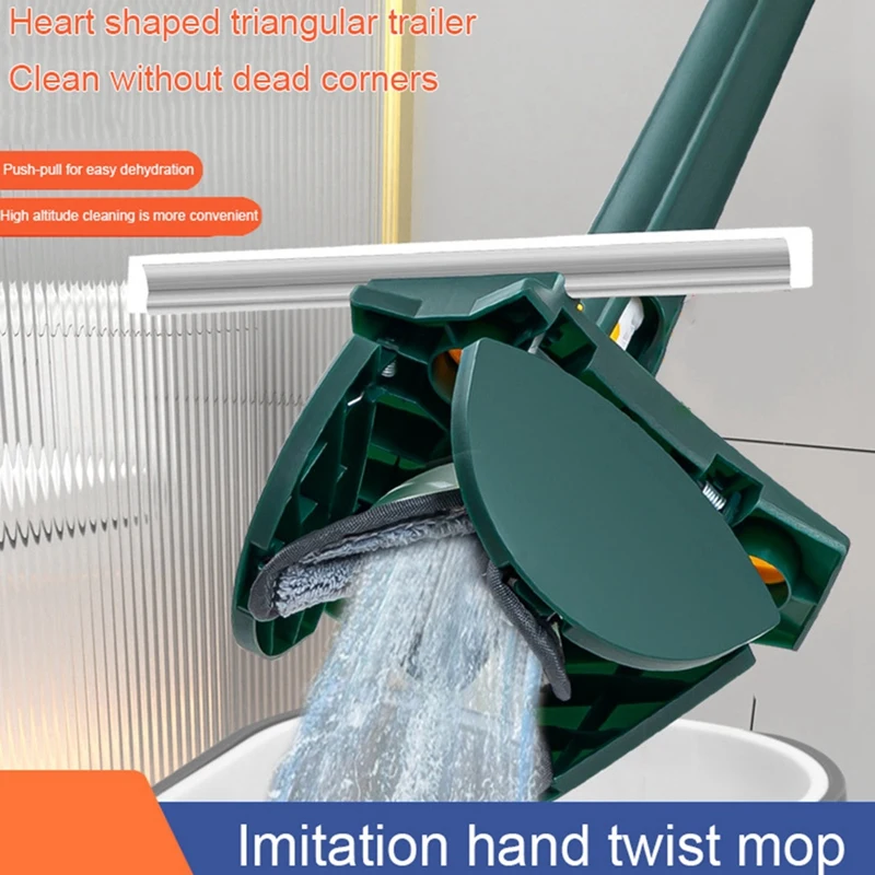 Telescopic Triangular Mop Self-Twisting Water Triangular Extended Mop Hands-Free Lazy Tool Rotating Household Cleaning