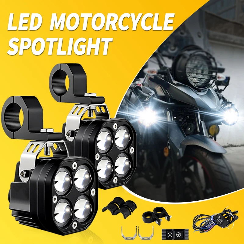 

1 комплект светодиодных прожекторов для мотоцикла Honda CBR 600 RR CBR 600RR CBR600rr 2003-2007, универсальная мотоциклетная белая/янтарная вспомогательная лампа