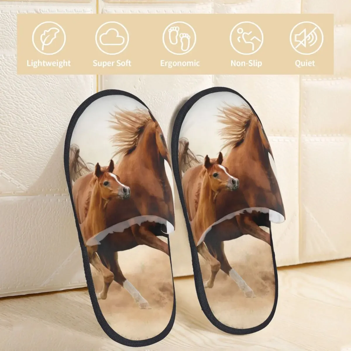 Fur Slipper For Women Men Fashion Fluffy Winter Warm Slippers Baby Horse And His Mom House Shoes