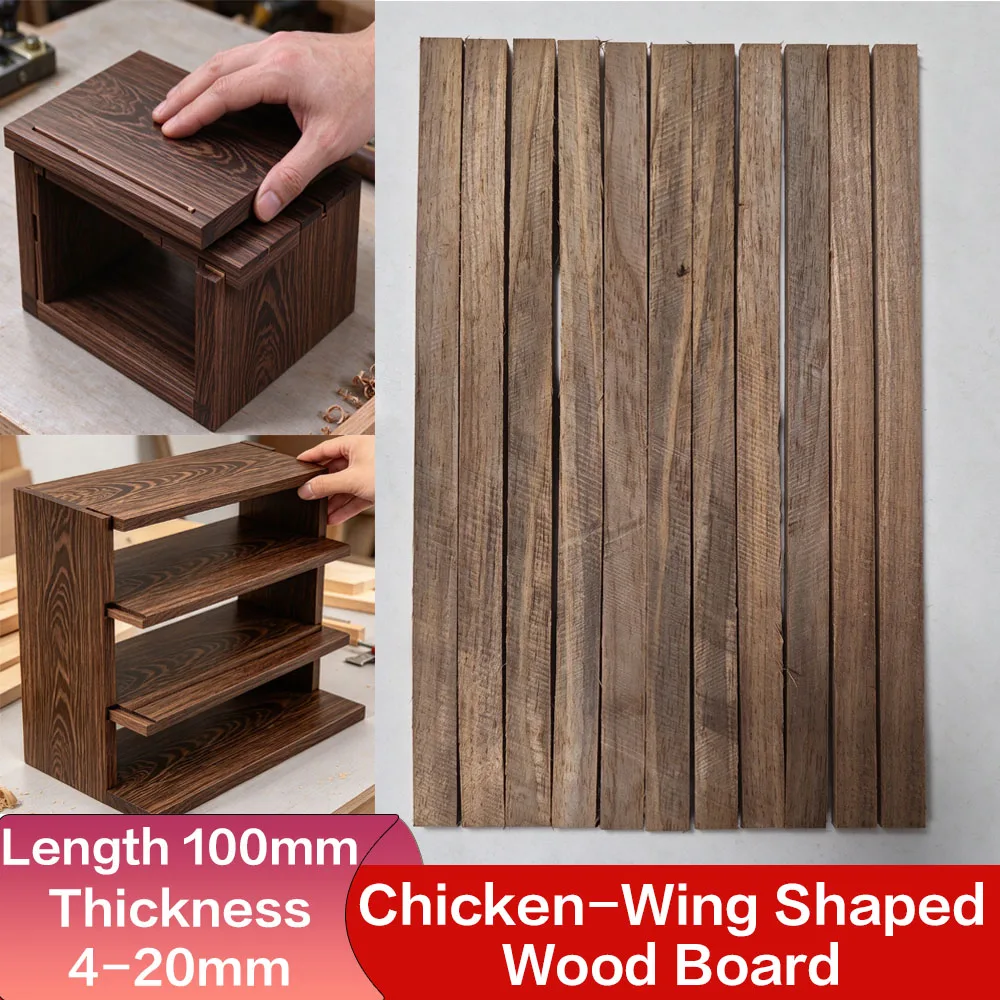 20/40Pcs Chicken-Wing Shaped Wood Solid Boards 100mm Length 4-20mm Thickness for DIY Carving Craft Desktop Models Pen Turning