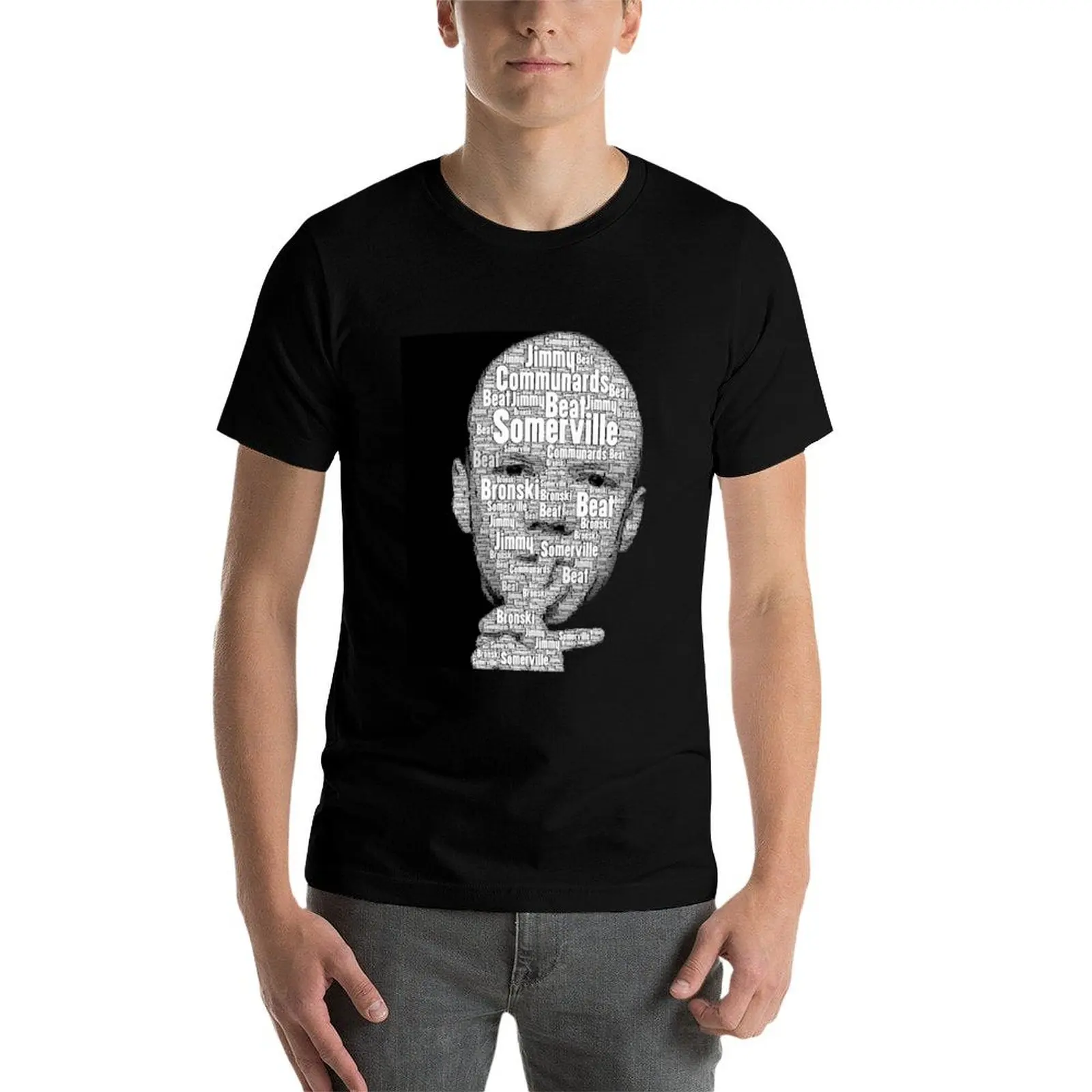 تي شيرت Bronski Beat Typeface باللونين الأبيض والأسود تي شيرت رجالي كاجوال تي شيرت رجالي فاخر #4