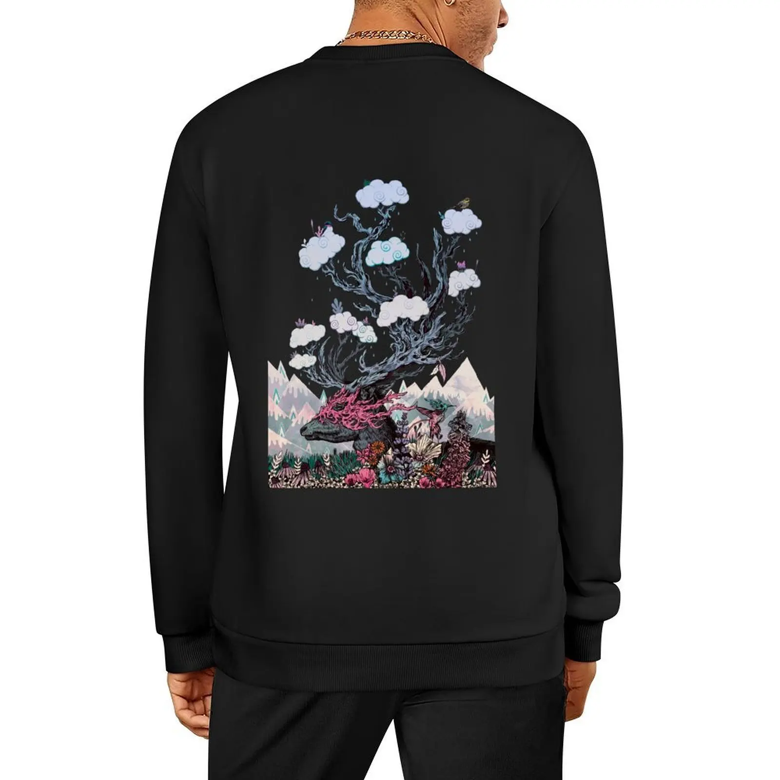 

Journeying Spirit (deer) sunset Pullover men's autumn clothes mens clothes winter clothes sweatshirts