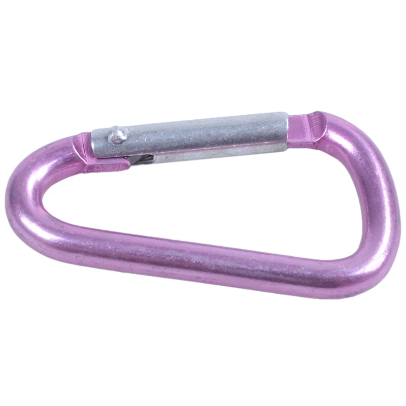 Liga de alumínio D-Shape mola portão, fecho Mosquetão, rosa