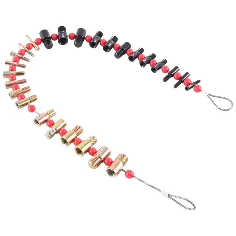 مجموعة مدقق الجوز والترباس ، مدقق حجم الخيط القابل للفصل ، فولاذ كربوني ، مقاييس مترية 14 "12" ، 26 مجموعة