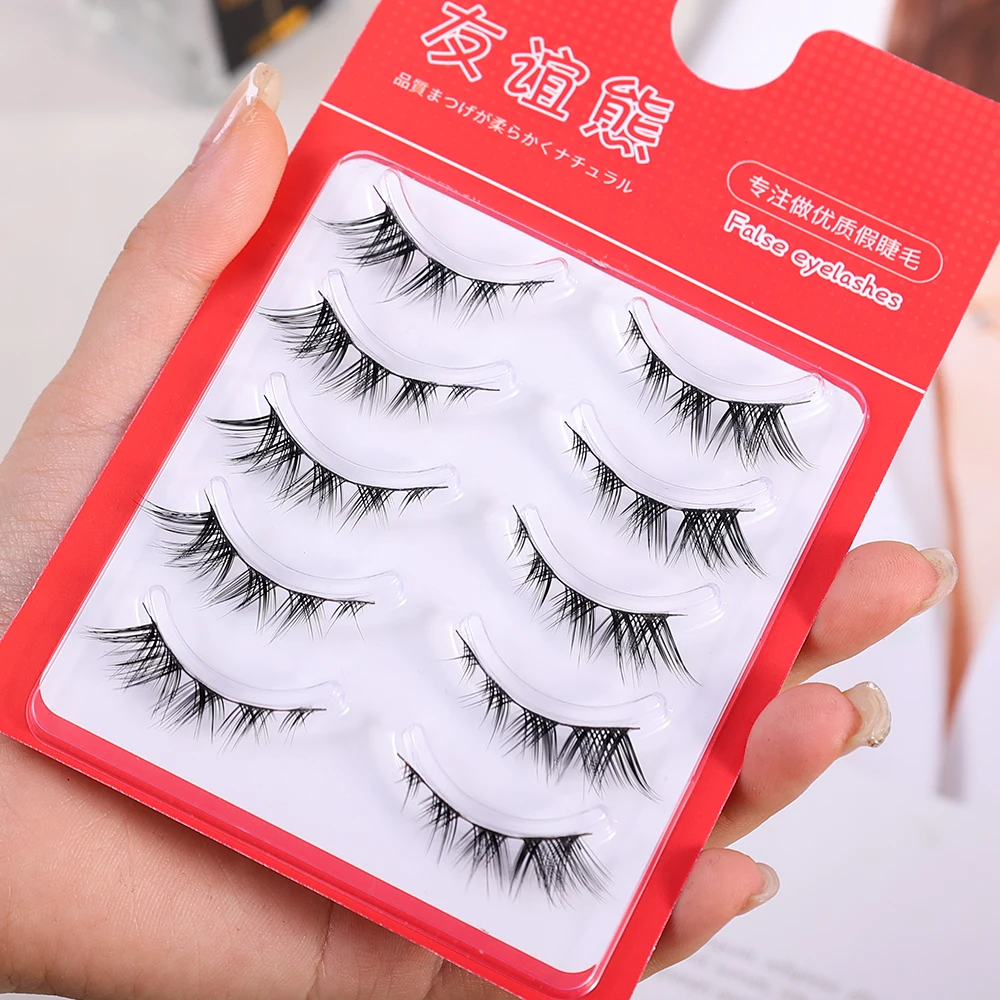 Natuurlijke Manga Valse Wimpers 5 Paar Natuurlijke Handgemaakte Lighte Zachte Nep Wimpers Cosplay Dagelijks Dating Makeup Tools Wimpers