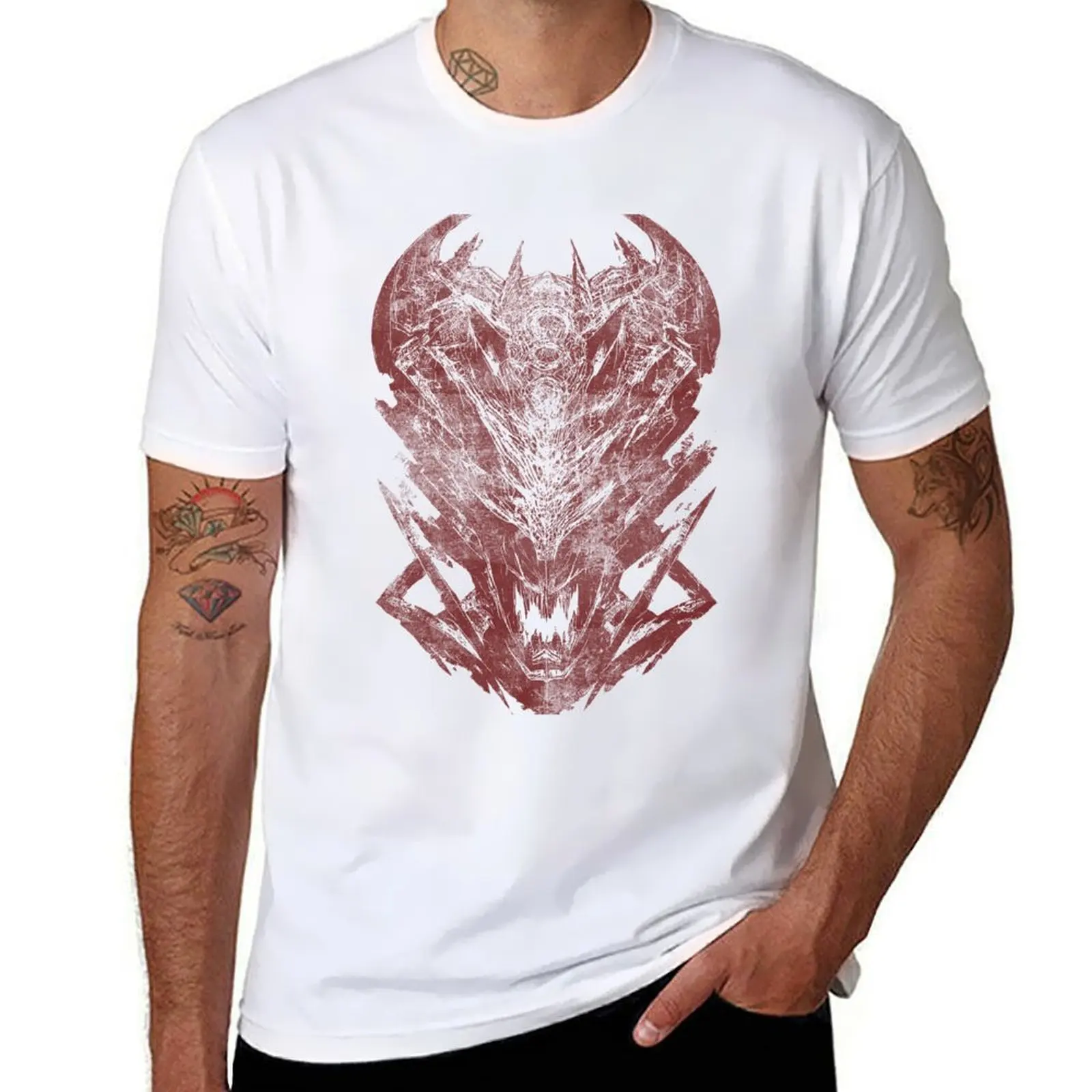 

Abstracted Balrog Print T-Shirt t shirts for man pack white t shirts for man pack cotton t shirts for man graphic tees T-shirt