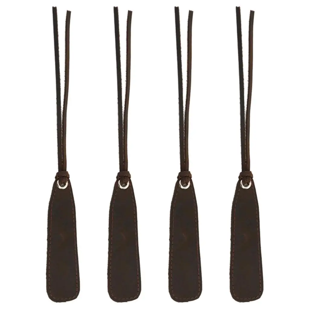 4 Pcs Lightweight Leather Bookmarks Classic Book Markers Stitched Soft Holders Stationery Supplies Retro Markers
