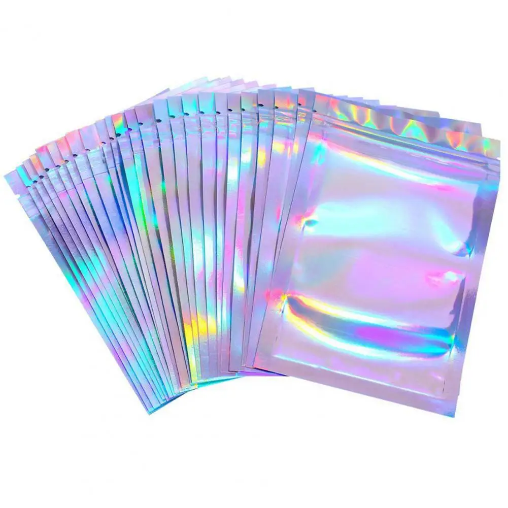 20Pcs/50Pcs Seal Bags Practical Empty Press-on Nail Packaging Bag Various Sizes Holographic Bags for Kitchen