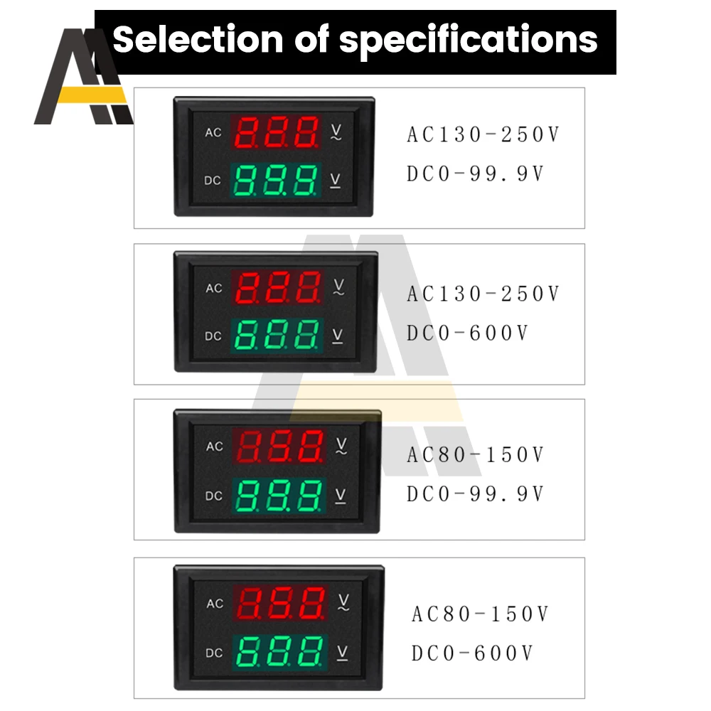 DL85-2030 0.39 pollici AC/DC doppio circuito Display digitale voltmetro AC 80-150V/130-250V DC 0-99.9V/0-600V per commutazione di alimentazione