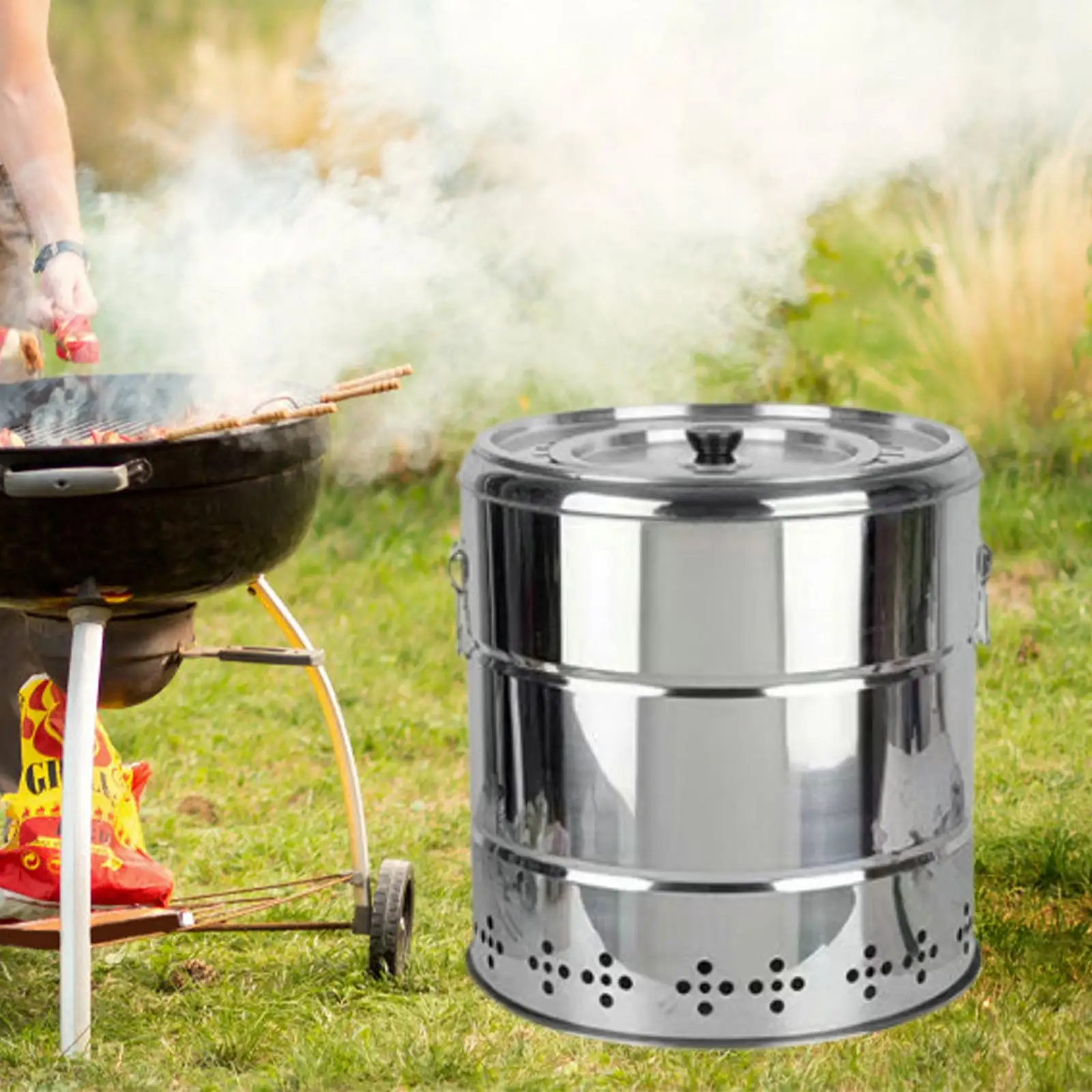 

Outdoor Camping Smokeless Barbecue Hanging Grill Portable Tabletop Cooking Grill Stoves Charcoal BBQ Grill Barrel for Picnic